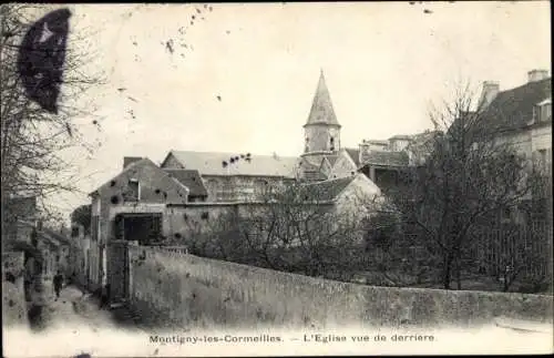 Ak Montigny les Cormeilles Val d´Oise, L'Eglise vue de derriere