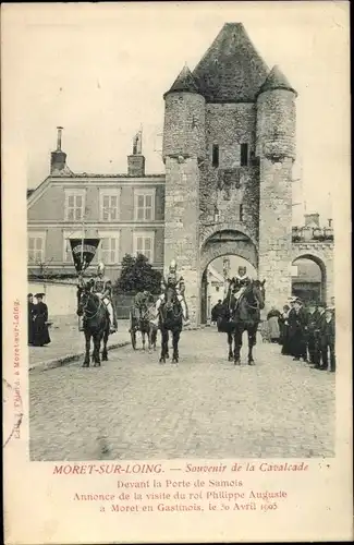 Ak Moret-sur-Loing Seine et Marne, Souvenir de la Cavalcade