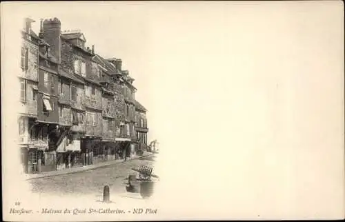 Ak Honfleur Calvados, Maisons du Quai Saint Catherine
