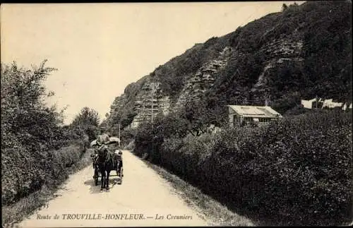 Ak Honfleur Calvados, Les Creuniers, Route de Trouville