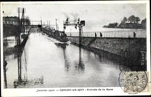 Ak Choisy le Roy Val de Marne, Entree de la Gare