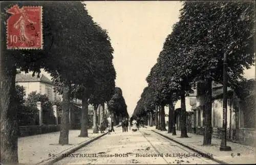 Ak Montreuil sous Bois Seine-Saint-Denis, Boulevard de l'Hotel de Ville