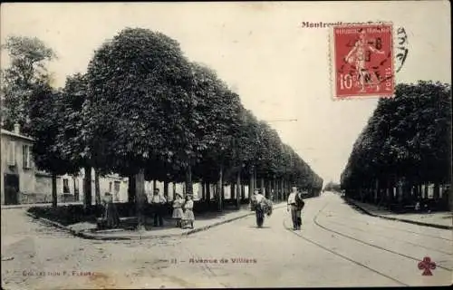 Ak Montreuil sous Bois Seine-Saint-Denis, Avenue de Villeiers