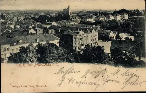 Ak Mittweida in Sachsen, Panorama vom Ort