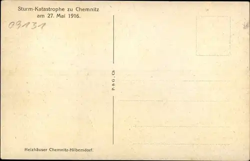 Ak Chemnitz in Sachsen, Sturmkatastrophe am 27. Mai 1916