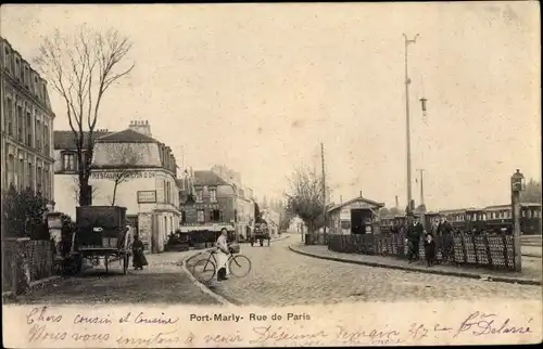 Ak Port Marly Yvelines, Rue de Paris