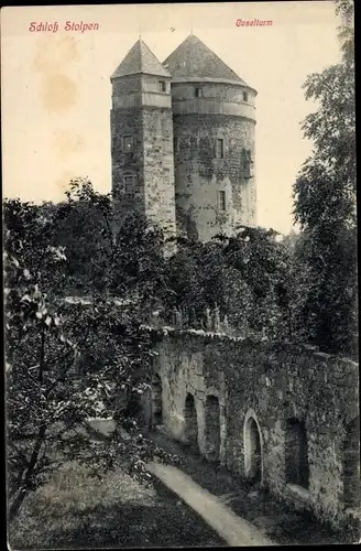 Ak Stolpen in Sachsen, Schloss, Coselturm