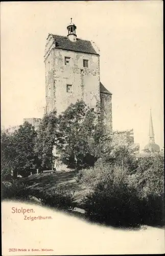 Ak Stolpen in Sachsen, Schloss, Zeigerturm