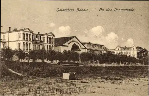 Ak Ostseebad Bansin Heringsdorf auf Usedom, An der Promenade