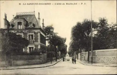 Ak La Garenne Colombes Hauts de Seine, L'Allee du Moulin Joli