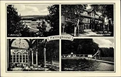 Ak Bad Fallingbostel Lüneburger Heide, Böhmetal, Hotel zum Böhmetal, Freibad