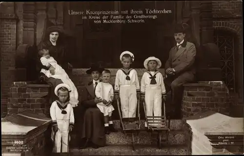 Ak Kronprinzessin Cecilie, Tochter Alexandrine, Großherzog Friedrich Franz IV.