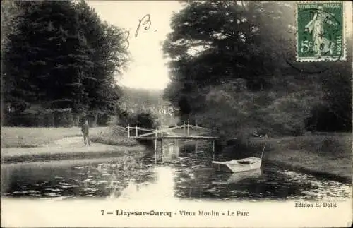 Ak Lizy sur Ourcq Seine et Marne, Vieux Moulin, Le Parc