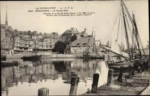Ak Honfleur Calvados, Le Vieux Port