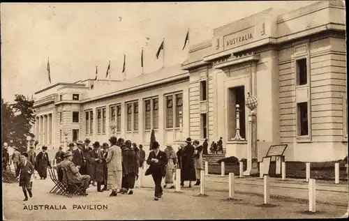 Ak London City, British Empire Exhibition 1924, Australia Pavilion, Besucher