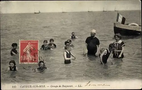 Ak Cayeux-sur-Mer Somme, Groupe de Baigneurs