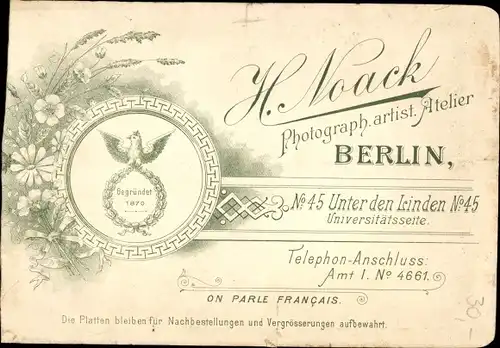 Kabinettfoto H. Noack Berlin, Frau in Elsässer Tracht, Portrait