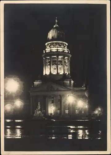 Foto Berlin Mitte, Deutscher Dom bei Nacht, Gendarmenmarkt, um 1940