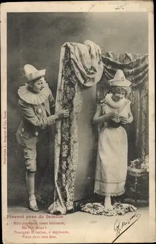 Ak Editions Bergeret, Pierrot, père de famille