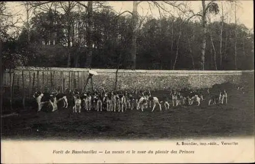 Ak Rambouillet Yvelines, La meute et le mur du plaisir des Princes