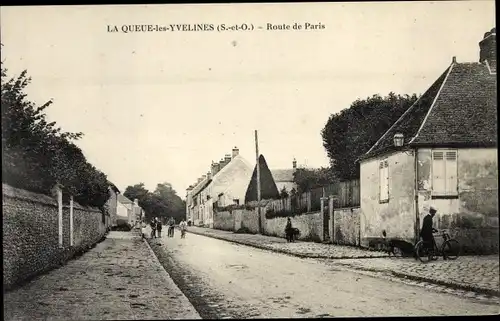 Ak La Queue les Yvelines, Route de Paris