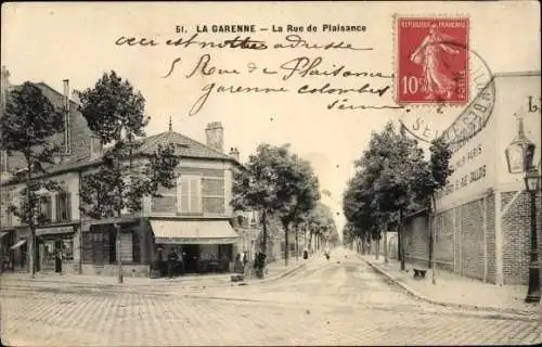 Ak La Garenne Colombes Hauts de Seine, La Rue de Plaisance