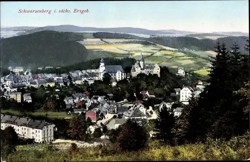 Ak Schwarzenberg im Erzgebirge Sachsen, Gesamtansicht