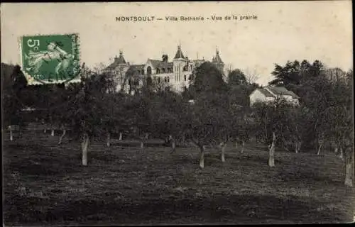 Ak Montsoult Val-d’Oise, Villa Bethanie, Vue de la prairie