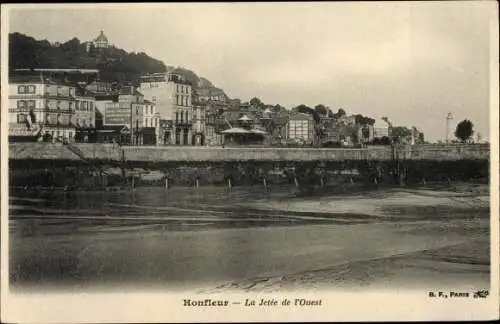 Ak Honfleur Calvados, La Jetée de l'Ouest