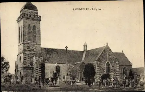 Ak Landelles et Coupigny Calvados, Kirche