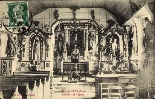 Ak Authouillet Eure, Interieur de l'Eglise