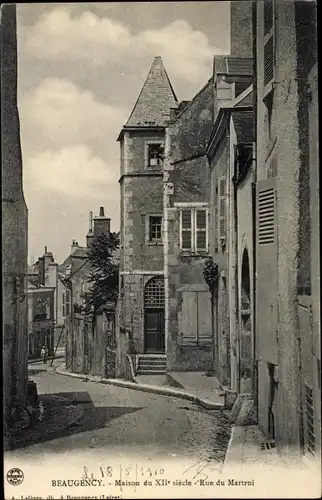 Ak Beaugency Loiret, Maison du XII siecle, Rue du Martroi