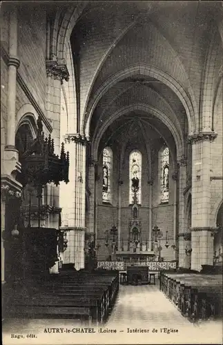 Ak Autry le Châtel Loiret, Kircheninneres