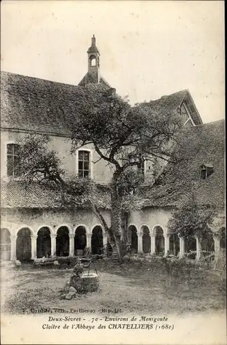 Ak Menigoute Deux Sèvres, Cloitre de l'Abbaye des Chatelliers