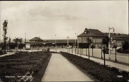 Ak Glauchau in Sachsen, Bahnhofsplatz