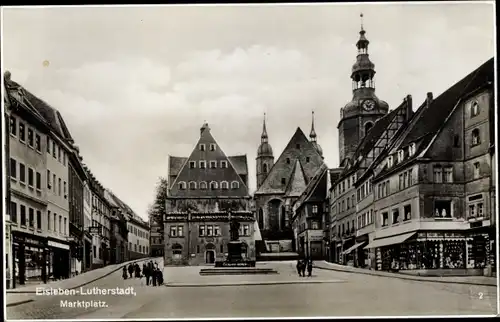 Ak Lutherstadt Eisleben, Marktplatz