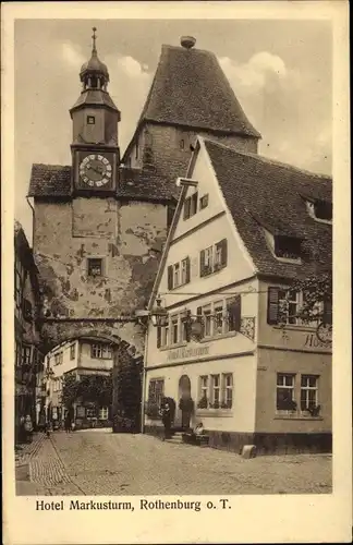 Ak Rothenburg ob der Tauber Mittelfranken, Hotel Markusturm