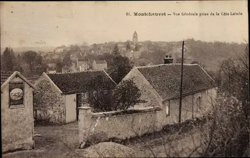 Ak Montchauvet Yvelines, Vue Générale prise de la Côte Lainée