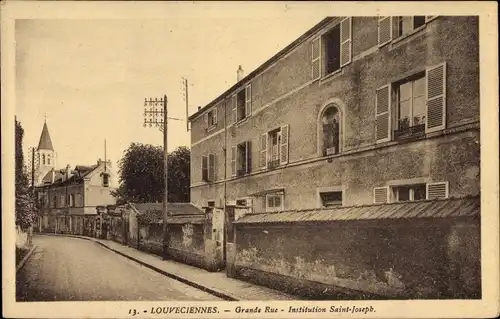 Ak Louveciennes Yvelines, Grande Rue, Institution Saint Joseph