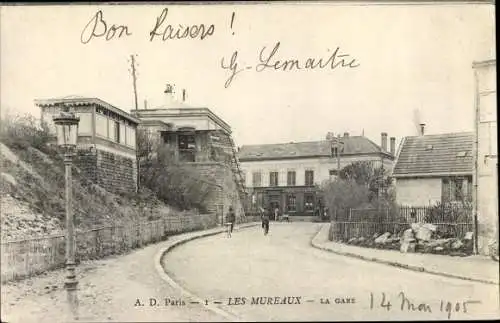 Ak Les Mureaux Yvelines, La Gare