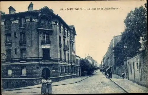Ak Meudon Hauts de Seine, La Rue de la Republique