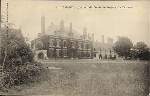 Ak Villemard Seine-et-Marne, Chateau du Comte de Segur, La Terrasse