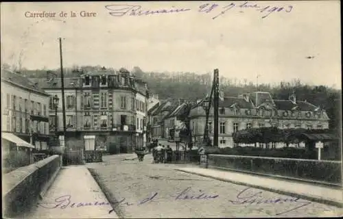 Ak Parmain Val-d’Oise, Carrefour de la Gare