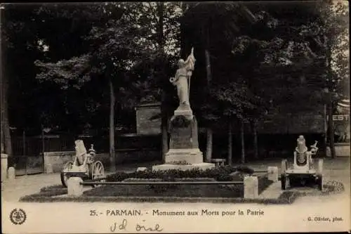 Ak Parmain Val-d’Oise, Monument aux Morts pour la Patrie