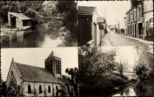 Ak Osny Val-d´Oise, Kirche, Wasserpartie