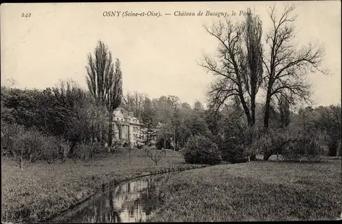 Ak Osny Val-d´Oise, Chateau de Busagny, le Parc