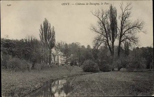 Ak Osny Val-d´Oise, Chateau de Busagny, le Parc