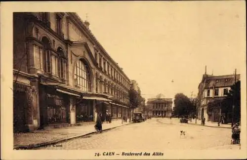 Ak Caen Calvados, Boulevard des Alliés