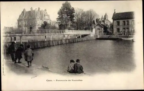 Ak Caen Calvados, Passerelle de Vaucelles