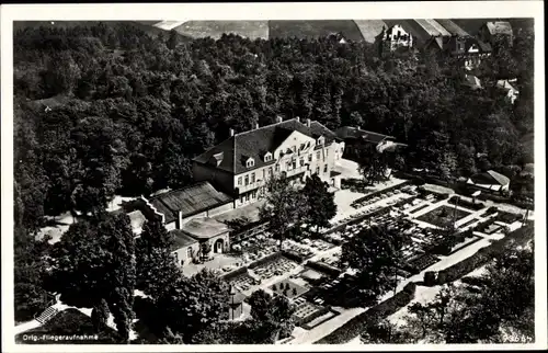 Ak Bad Lausick in Sachsen, Kurhotel Hermannsbad, Fliegeraufnahme